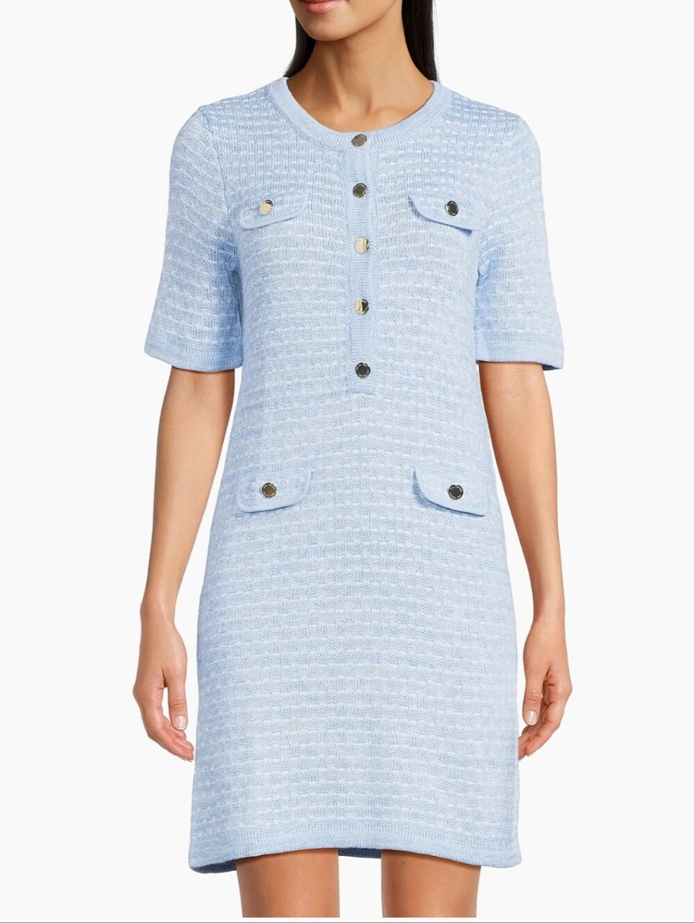 Lilly Pulitzer Theodorah Sweater Sheath Dress Blue Knit Size Medium